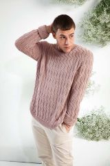 Breipakket Herentrui met fantasiemotief in Soft Cotton van Lang Yarns koop je bij Wolboetiek Mooigemaakt