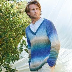 Mannentrui met grote v-hals in Summer Tweed Degradé | Katia