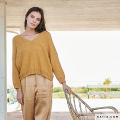 Losse trui met v-hals in Eliseo | Katia