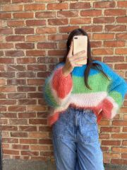 Breipakket oversized trui met brede strepen en boothals in Kid-Annell 
 van Annell koop je bij Wolboetiek Mooigemaakt