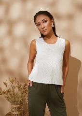Topje met fantasiesteken in Cotton Glacé | Rowan