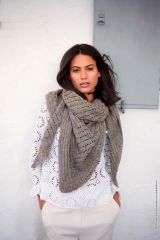 Driehoeksjaal met fantasiemotief in Ecopuno Tweed | Lana Grossa