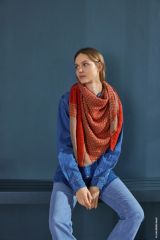 Country love driehoeksjaal met fantasiesteken in Ecopuno | Lana Grossa