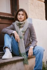 Sjaal met fantasiesteek in Lace Seta Mulberry | Lana Grossa