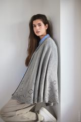Halve cirkel sjaal met fantasieboord in Cashmere Love - diameter 134cm | Lana Grossa