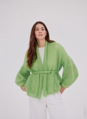 Top down vest met sjaalkraag en patentvariant in Silkhair | Lana Grossa