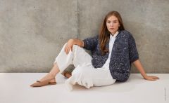 Vest met korte mouwen en fantasiesteek in Gelato Vintage | Lana Grossa