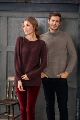 Trui met raglan mouwen en fantasiesteek in Cool Wool Melange | Lana Grossa