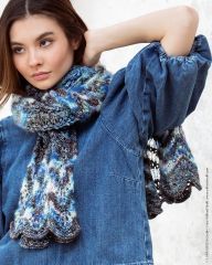 Sjaal met waaier motief in Silkhair Hand-Dyed en Cool Wool Big Hand-Dyed | Lana Grossa