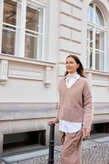 Trui met v-hals en brede boord in Alta Moda Alpaca & Silkhair | Lana Grossa