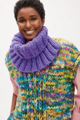 Loop met boordpatroon in Confetti Uni | Lana Grossa