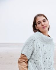 Trui met korte mouwen en ruit ajour in Alpaca Air | Lana Grossa