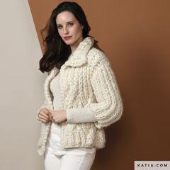 Chunky vest met kabelmotief in Nube | Katia