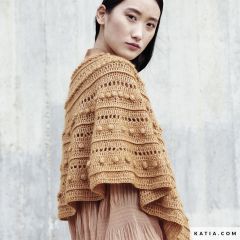 Gehaakte, halfronde sjaal in Mohair Cotton | Katia