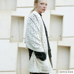 Haakpakket Stola met zakjes in Cotton in Love van Katia koop je bij Wolboetiek Mooigemaakt