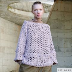 Gehaakte trui met vlindermouwen Essential Alpaca | Katia