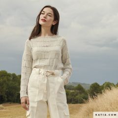 Trui met fantasiesteek en lange mouwen in Veganette | Katia Concept