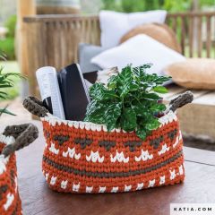 Set gehaakte mandjes met handgrepen in Big Ribbon | Katia