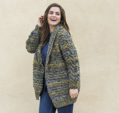 Vest met kabelmotief in de mouwen in Inca Ice | Katia
