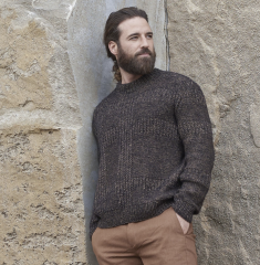 Elegante mannentrui met fantasiesteek in Cotton Merino | Katia