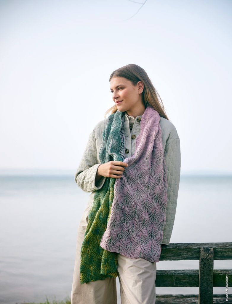 Sjaal in Merino Lace Aquarell & Cool Wool Lace | Lana Grossa
