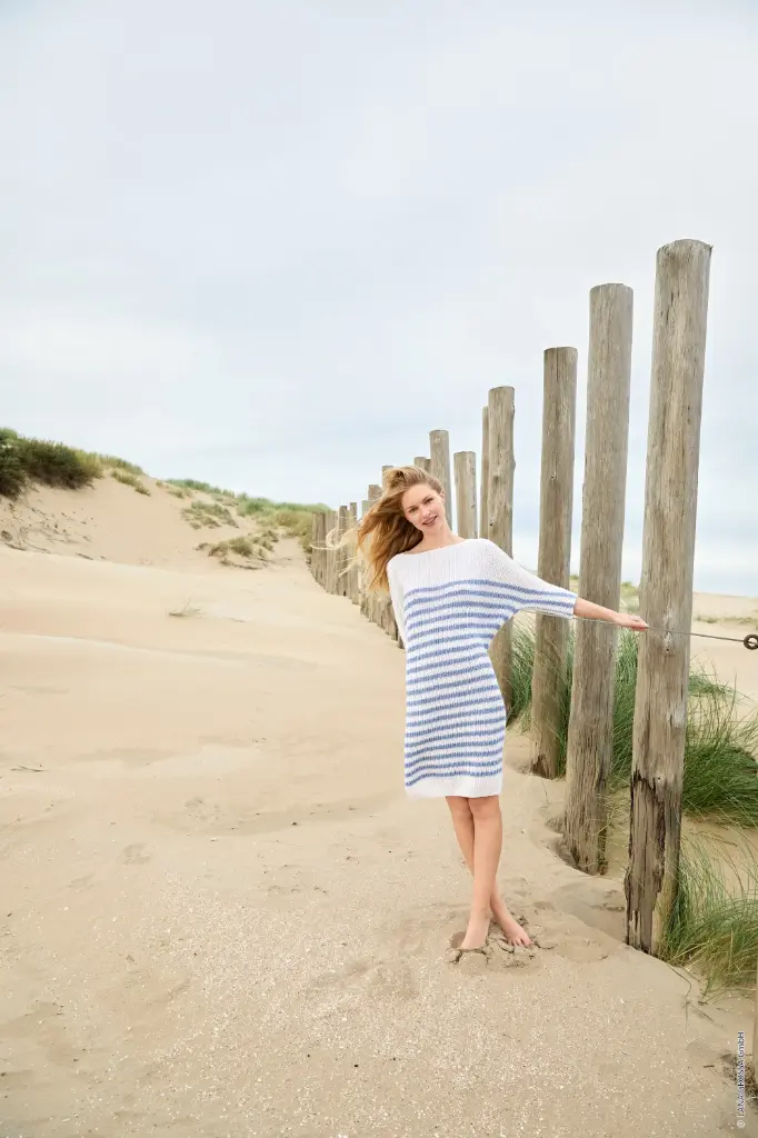 A-lijn jurkje met aanggesneden mouwen in Ecopuno | Lana Grossa