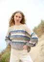 Trui met halve patentsteek en strepen in Soffio | Lana Grossa