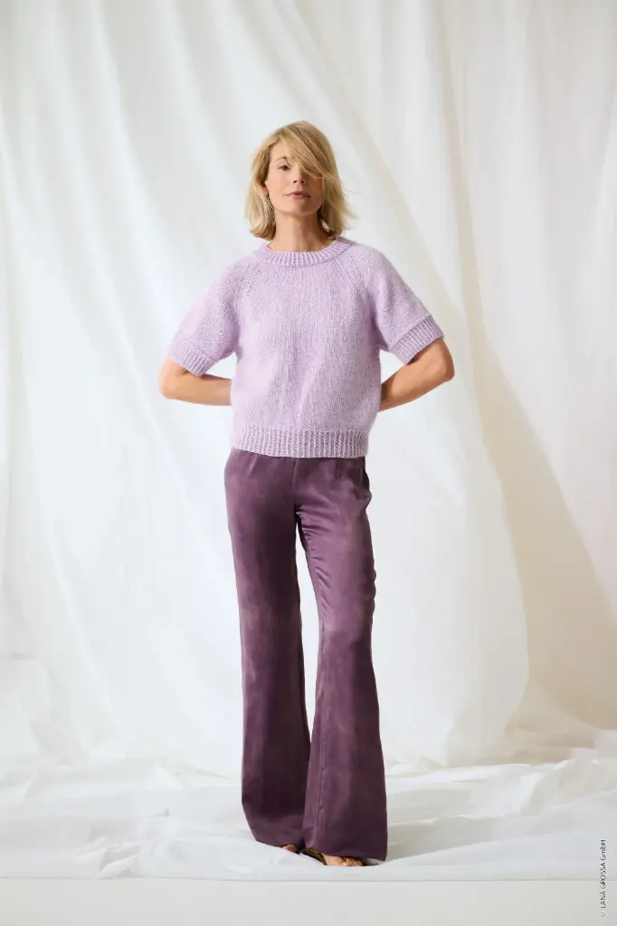 Truitje met korte raglanmouwen in Elastico & Silkhair | Lana Grossa