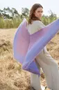 Ponchosjaal met brioche-patroon in Cool Wool Lace, Silkhair & Merino Lace Aquarell | Lana Grossa