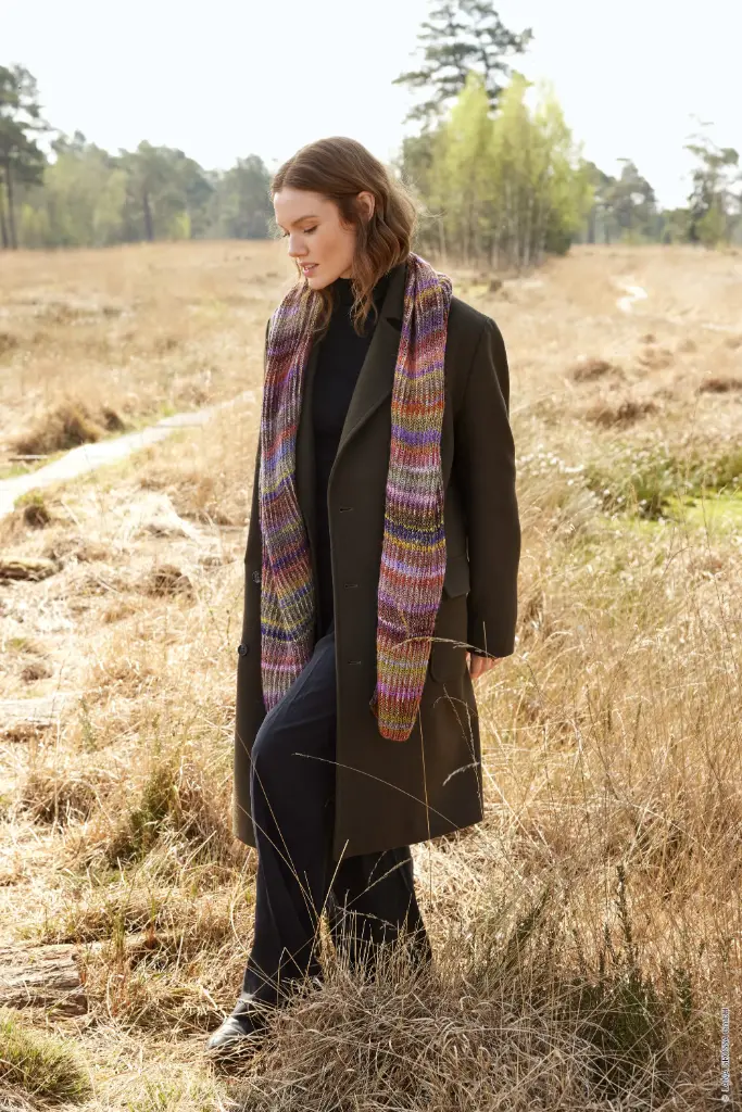 Sjaal met briochepatroon in Colorissimo, Ecopuno & Brillino | Lana Grossa