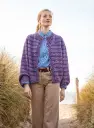 Top Down vest met sluitboord en streepmotief in Merino Superiore & Silkhair | Lana Grossa