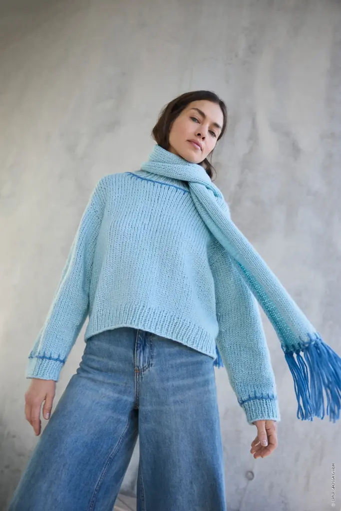Top Down trui in Winter Softness | Lana Grossa