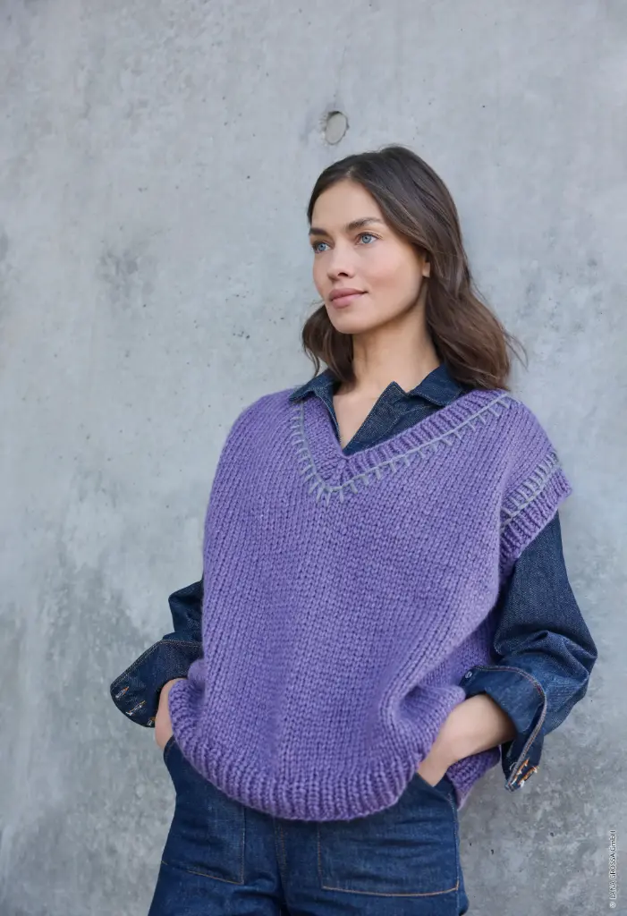 Top Down debardeur met v-hals in Winter Softness | Lana Grossa