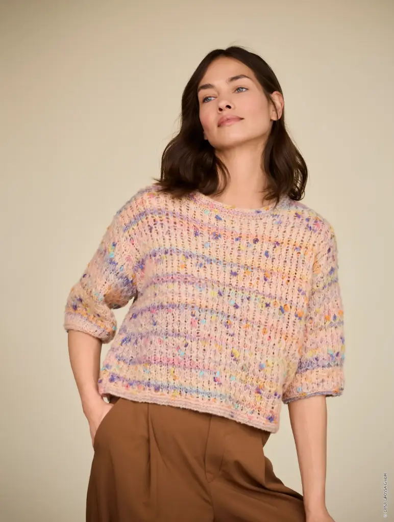 Trui met korte mouwen in Cassata | Lana Grossa