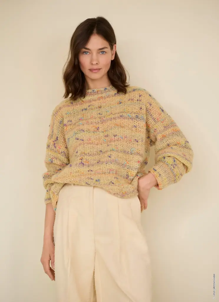 Trui met patentmotief in Cassata | Lana Grossa