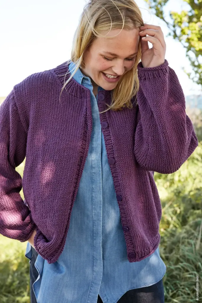 Top Down vest met sluitboord in Cool Wool Superbig | Lana Grossa