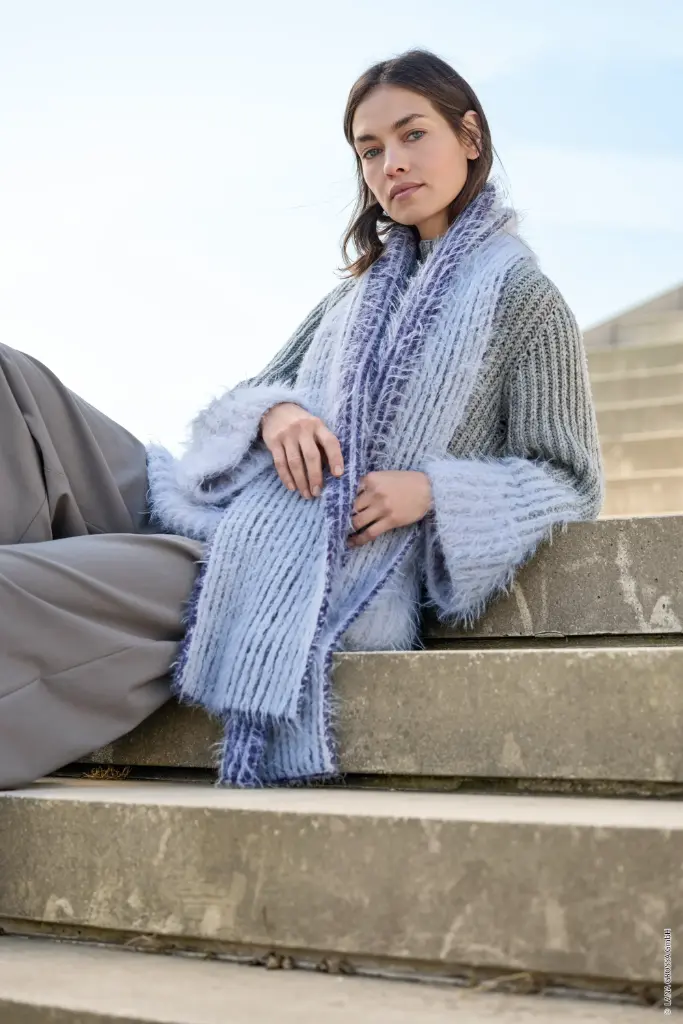 Sjaal met Brioche steek in Basta & Cool Merino