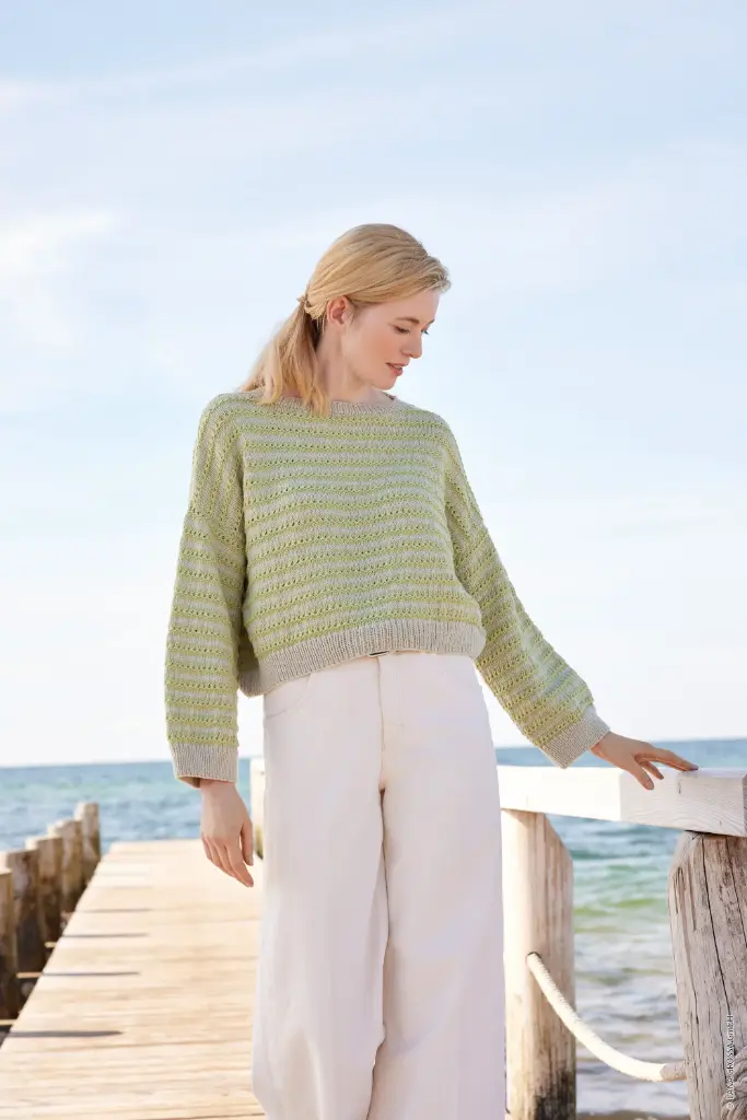 Oversize trui met fantasiemotief in Cool Wool Big | Lana Grossa