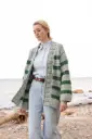 Top Down trui met streepmotief en v-hals in Vintage Superchunky | Lana Grossa