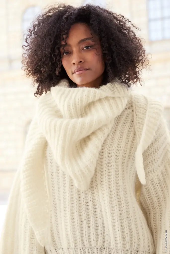 Driehoekssjaal  in Mohair di Gio | Lana Grossa