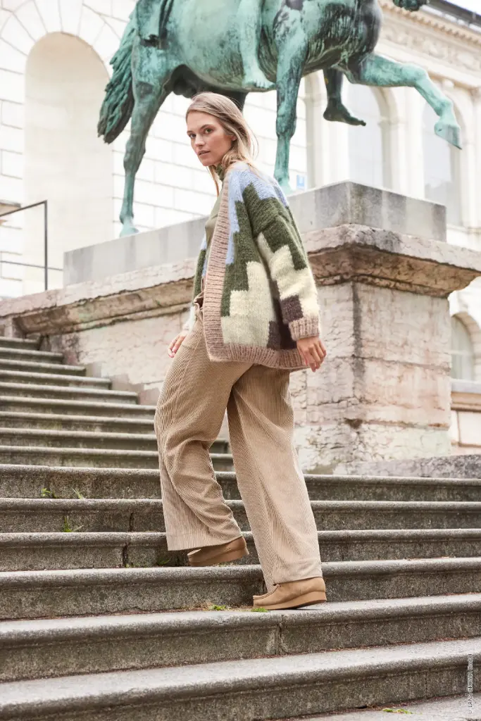 Vest met kleurblokken in Mohair di Gio -  Variant c (2 draden) | Lana Grossa