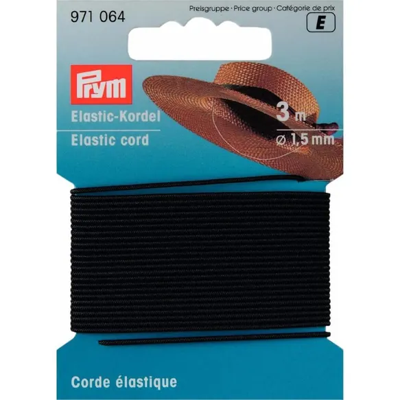 Elastische Koord 1,5mm zwart | Prym