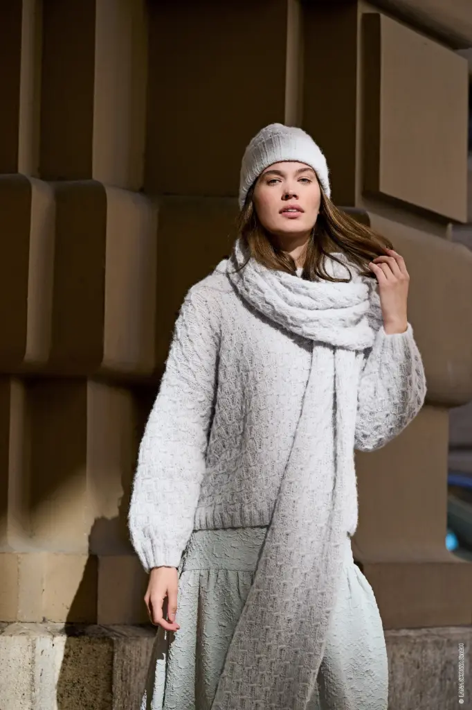 Trui met fantasiemotief in Nebbia | Lana Grossa