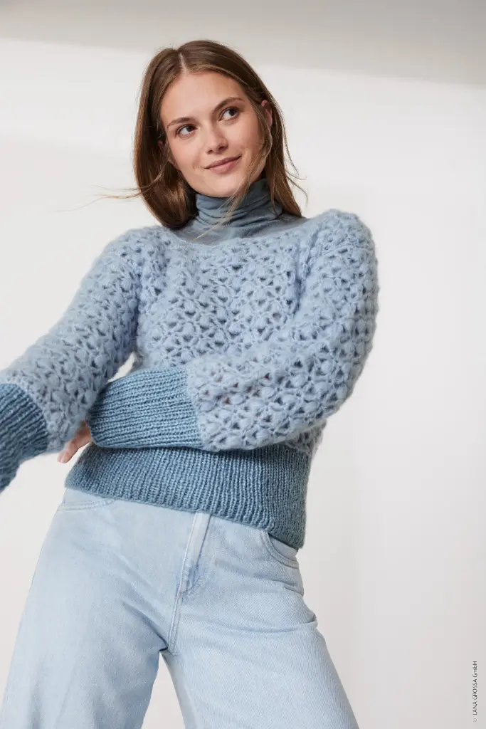 Gehaakte trui in Mohair di Gio & Lucida | Lana Grossa