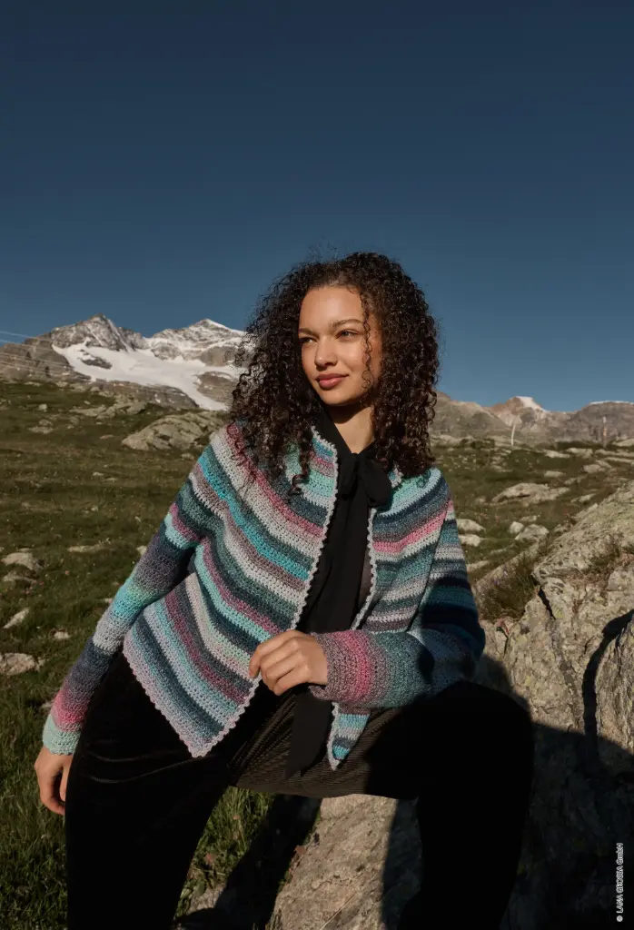 Gehaakte vest in Gomitolo Intenso | Lana Grossa