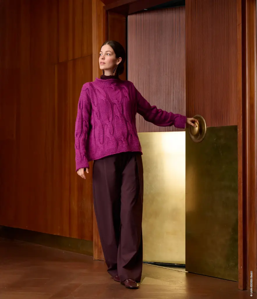 Trui met kabelmotief in Cool Merino | Lana Grossa
