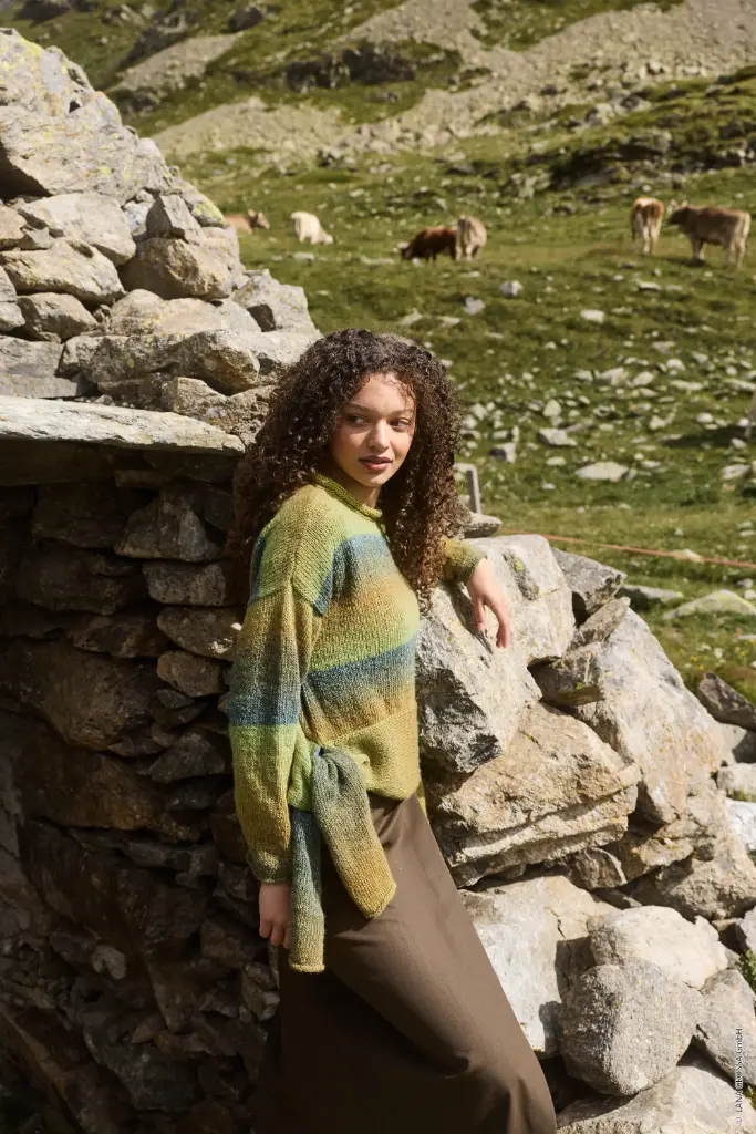 Trui met strikbies in Gomitolo Gala | Lana Grossa