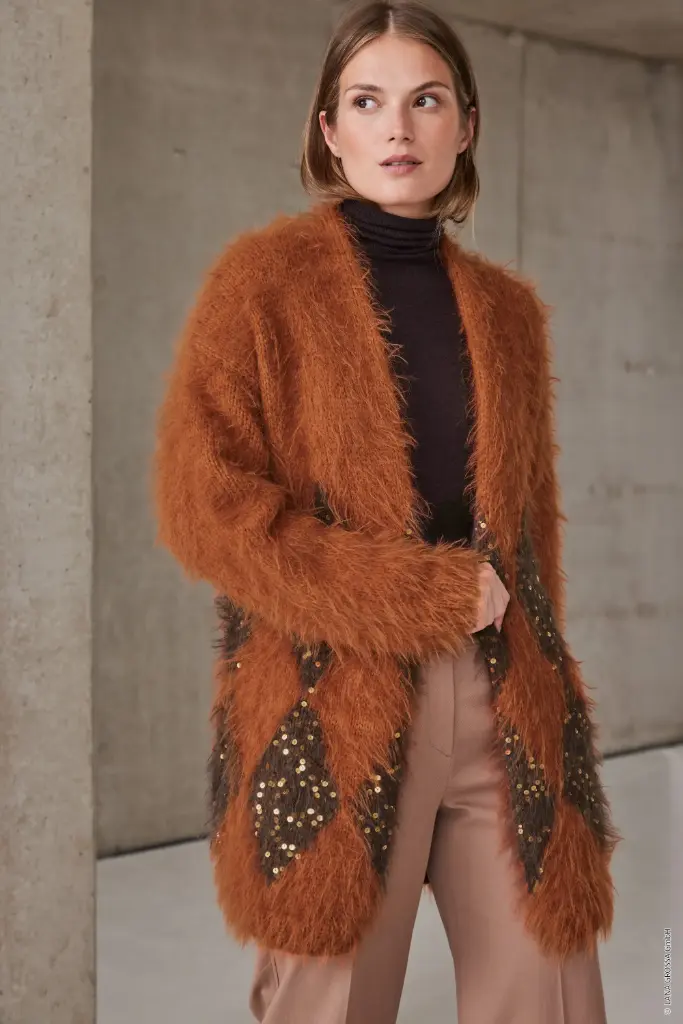 Halflange vest in Ecopuno, Basta en Cosmo | Lana Grossa