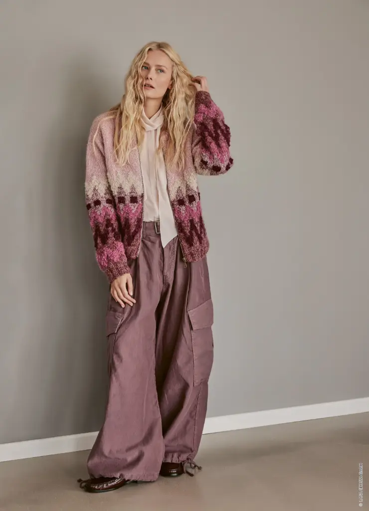 Jacquard vest in Natural Alpaca Pelo, Silkhair & Orsetto | Lana Grossa