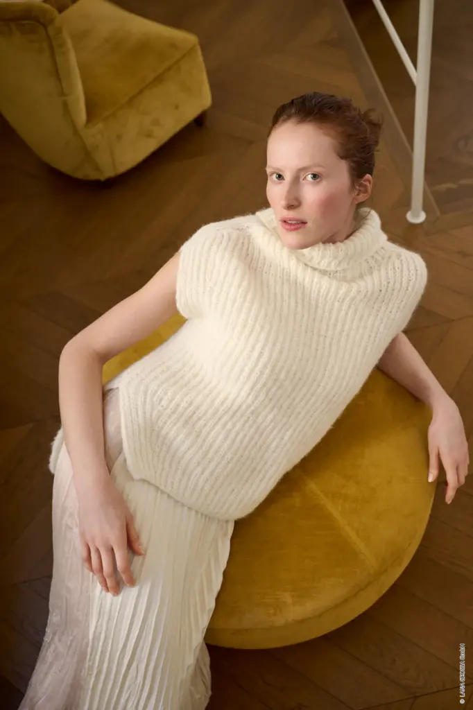 Debardeur halve patentsteek in Nebbia | Lana Grossa